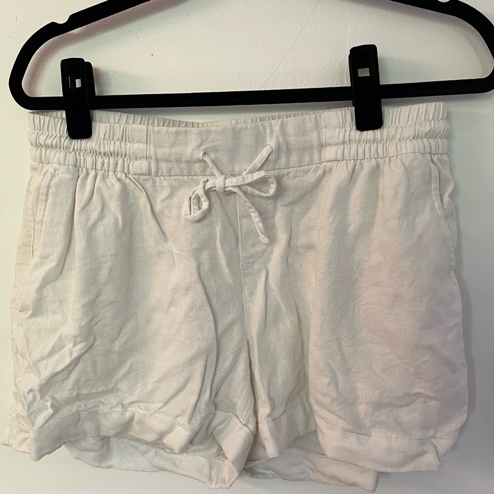 White Linen Shorts